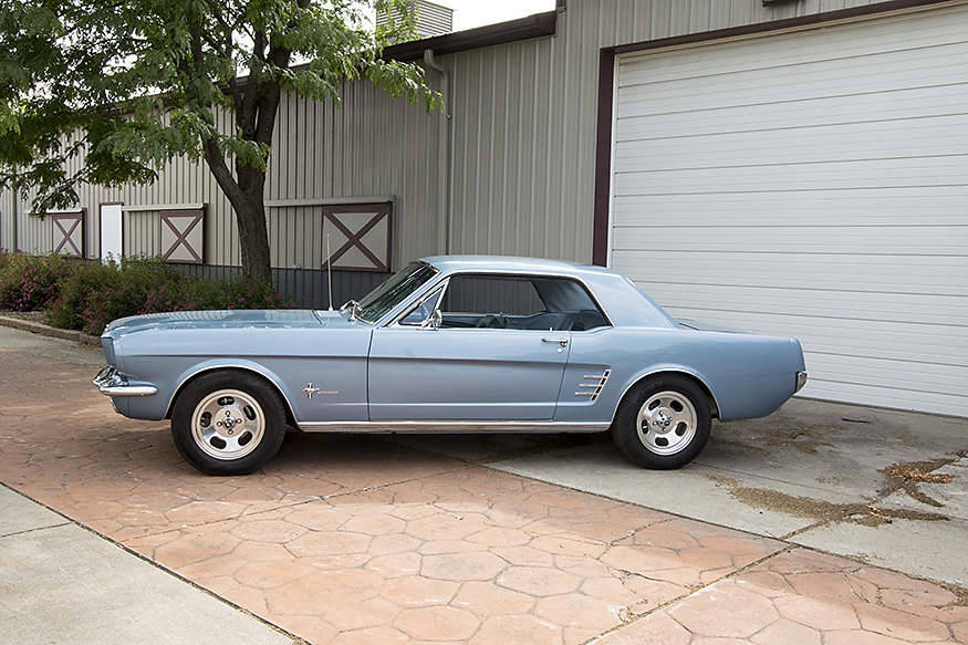 Kristi's 67 Mustang side view.