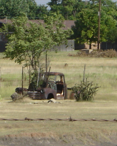 Linda Kitchens truck in the owner's field